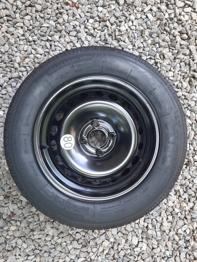 Roue de secours, pneu tubeless 185-65-R15, entraxes 4x100 mm, Autos : Pièces & Accessoires, Pneus & Jantes, Neuf, 15 pouces, Pneus et Jantes