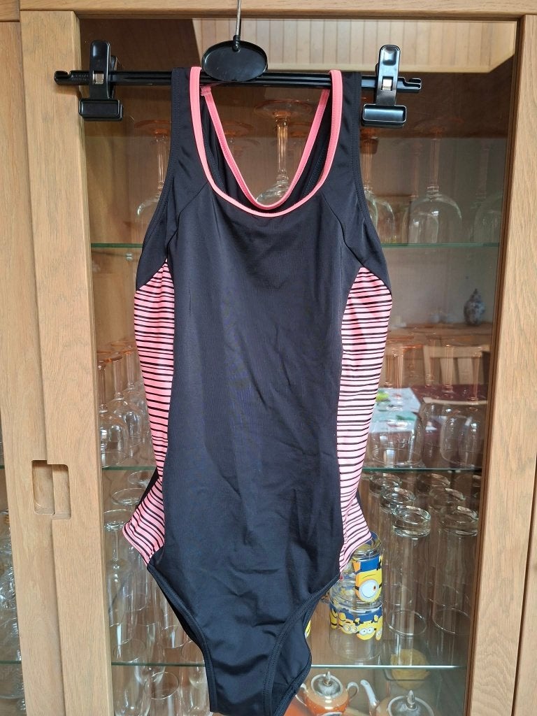 BPC : maillot de bain noir aux accents rose fluo (taille 36), Bonprix, Enlèvement ou Envoi, Comme neuf, Maillot de bain