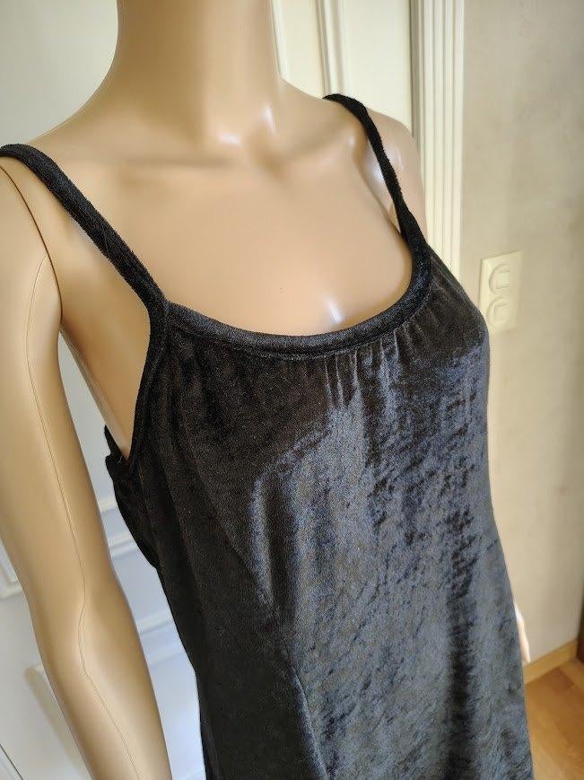 zwart vintage fluwelen kleedje, Ophalen of Verzenden, Maat 36 (S), Zwart