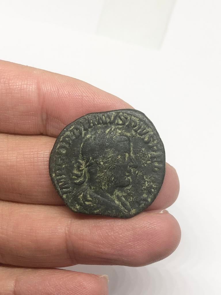 Monnaie romaine, sesterce Gordian III, PAX AETERNA, 241-244, Timbres & Monnaies, Envoi, Italie, Monnaie en vrac