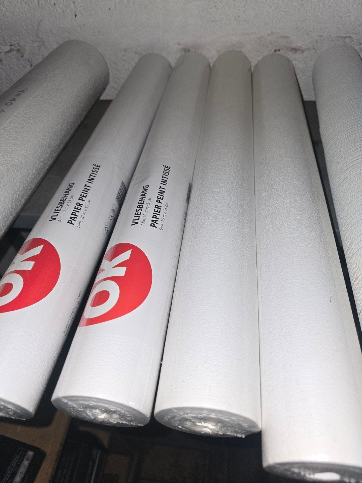 4 rouleaux de papier peint polaire blanc, Maison & Meubles, Enlèvement, Papier peint intissé, Blanc