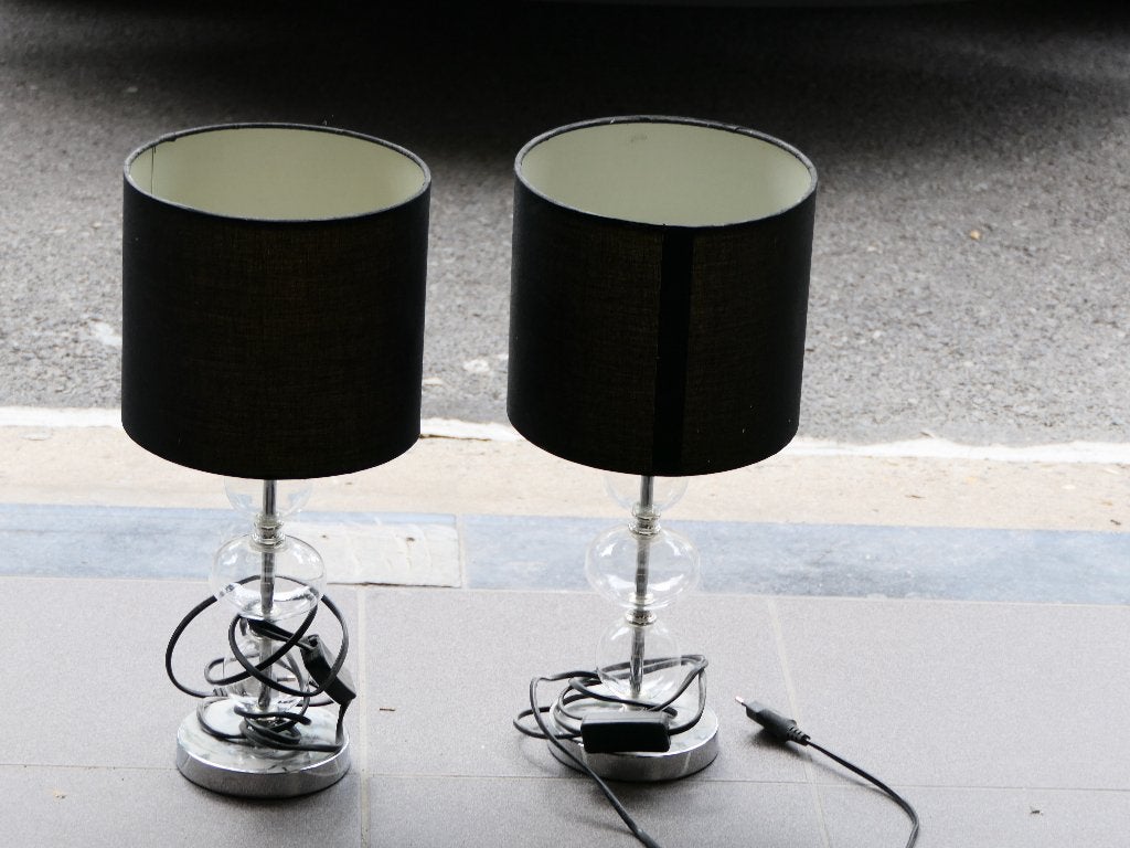 lampen met chroom en glas, Ophalen, Glas