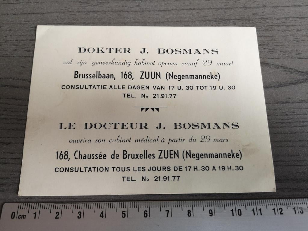 Dr. J. Bosmans Zuun Negenmanneke Brusselbaan, Enlèvement ou Envoi