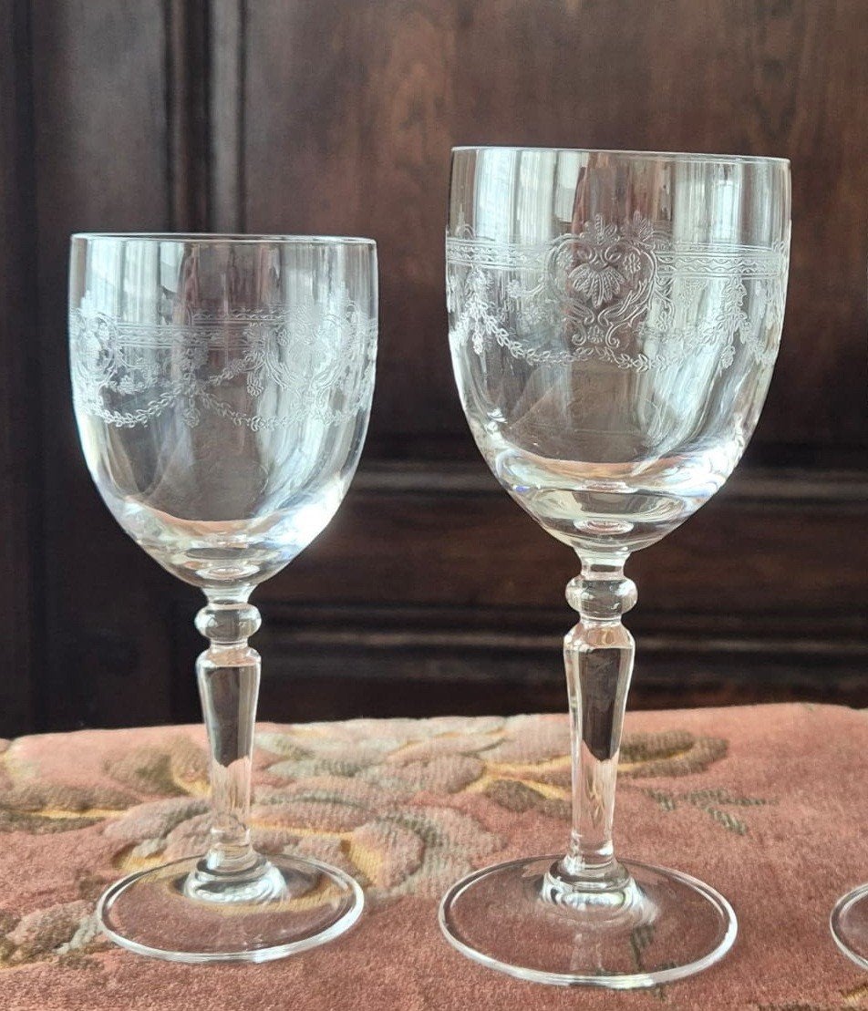 Verres en cristal d'Arques raffinés. 19pièces., Enlèvement