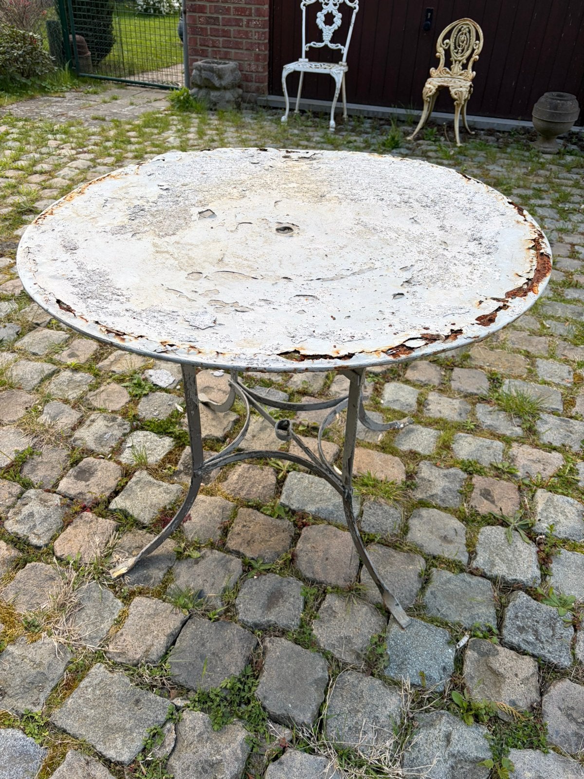 Smeedijzeren tuintafel, Ophalen, Gebruikt, Metaal