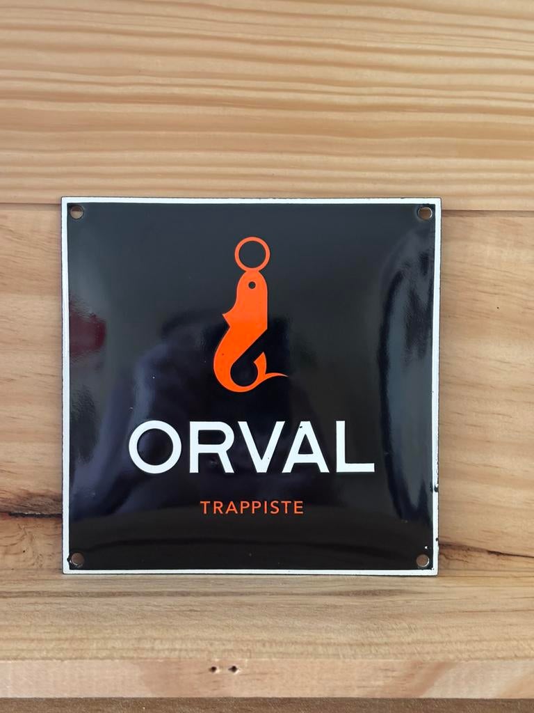 Orval 12/12cm emaille bord, Ophalen of Verzenden, Zo goed als nieuw