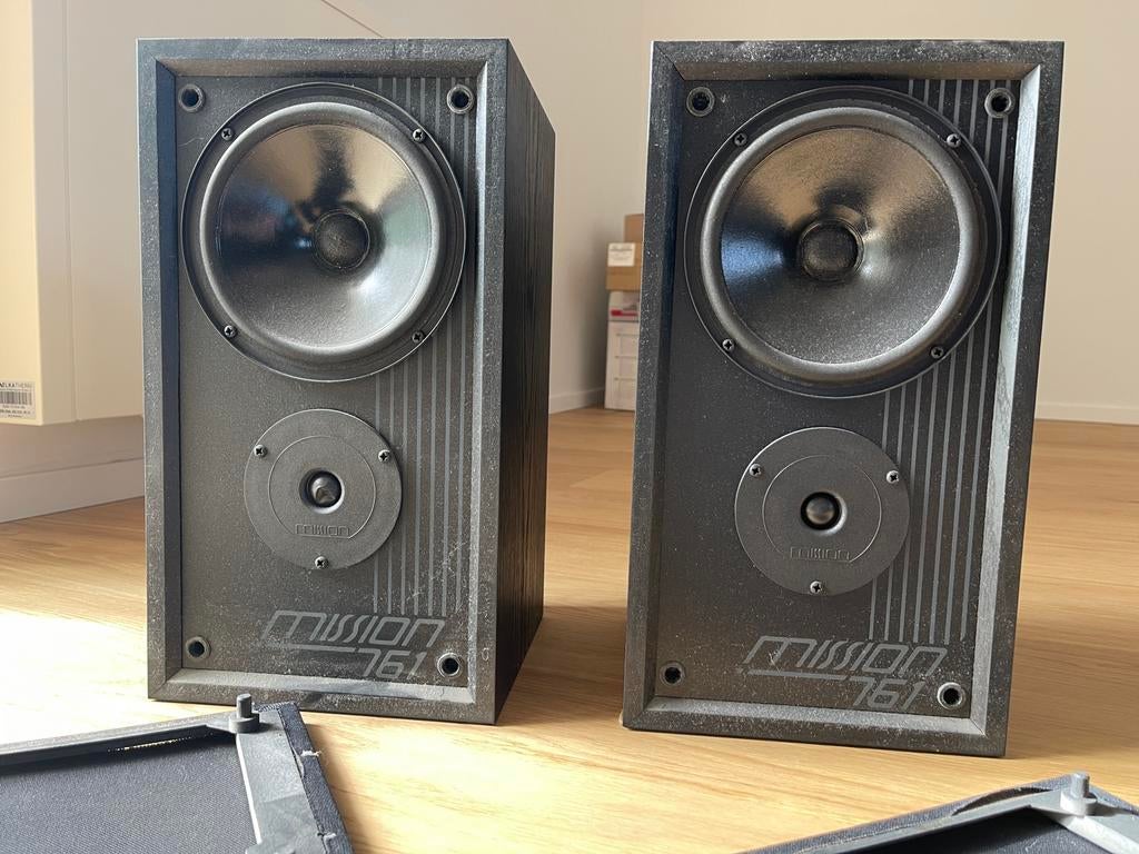 Mission 761 — Compacte hifi-luidsprekers VK - 75w, Audio, Tv en Foto, Luidsprekerboxen, Gebruikt, 60 tot 120 watt, Front, Rear of Stereo speakers