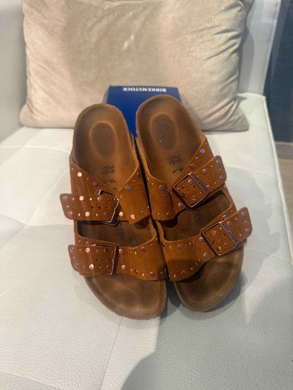 Birkenstock met doos, Kleding | Dames, Ophalen of Verzenden, Zo goed als nieuw, Bruin