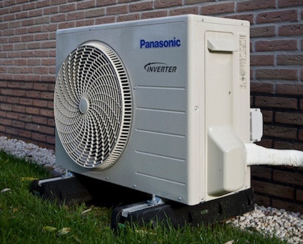 vaste airco Panasonic binnen en buitenunit, Elektronische apparatuur, Ophalen, Gebruikt, Verwarmen, Afstandsbediening