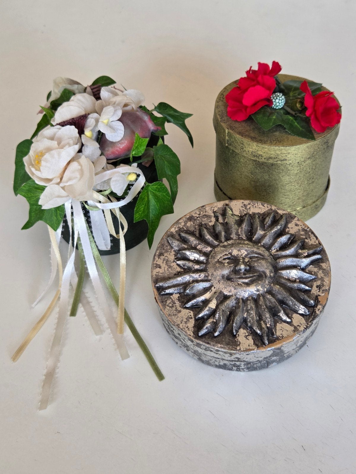 3 geschenkdoosje, Huis en Inrichting, Woonaccessoires | Overige, Ophalen of Verzenden, Zo goed als nieuw, Groen, Hout