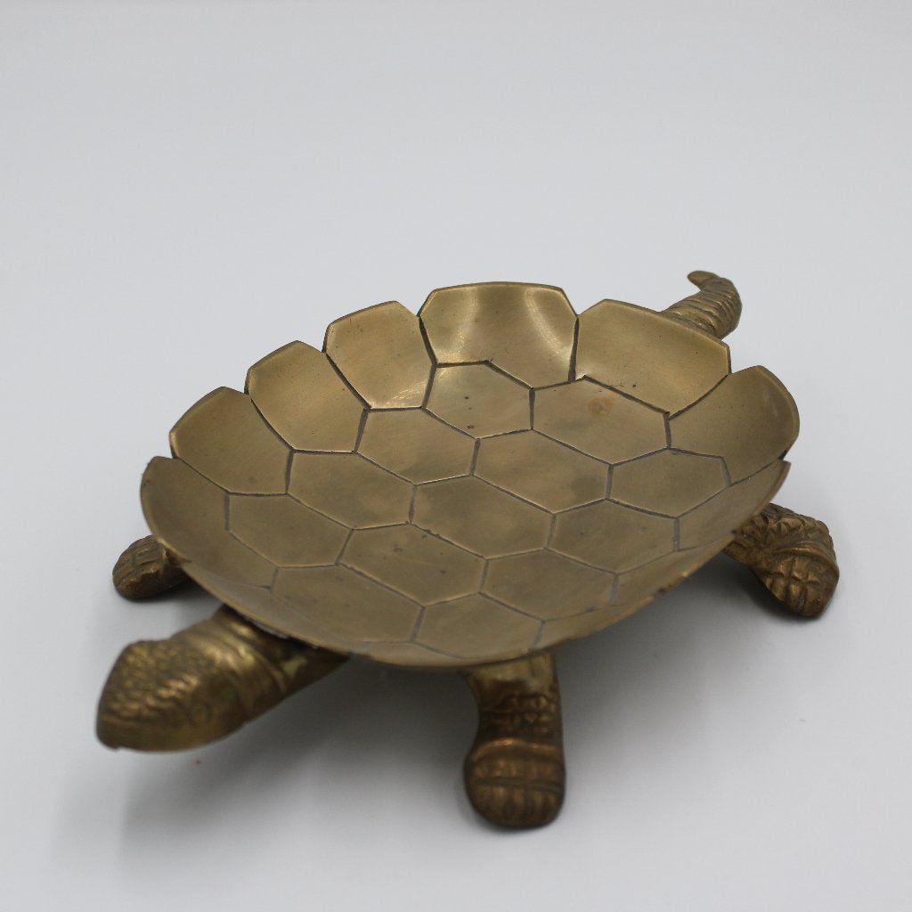 Messing schaal schildpad, vintage, 20 cm, Enlèvement ou Envoi