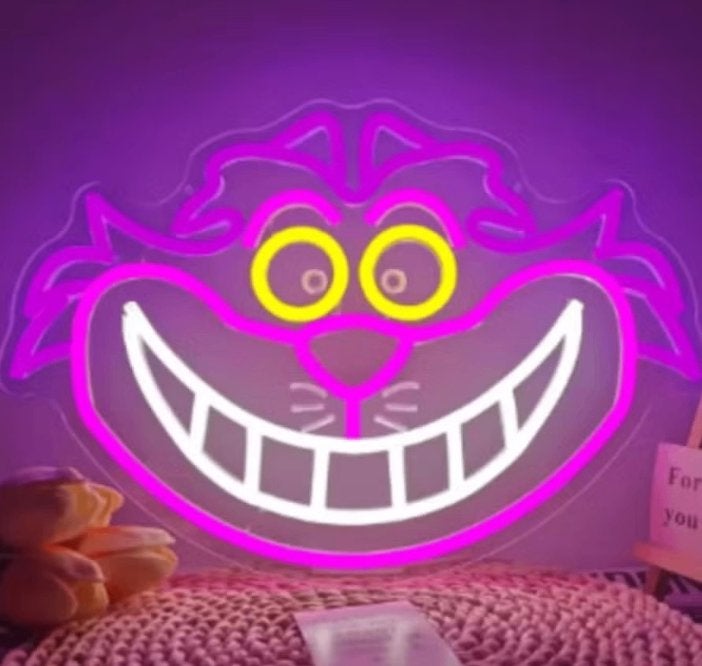 LED lamp neon stijl Lachende Cheshire Cat (40x28cm)