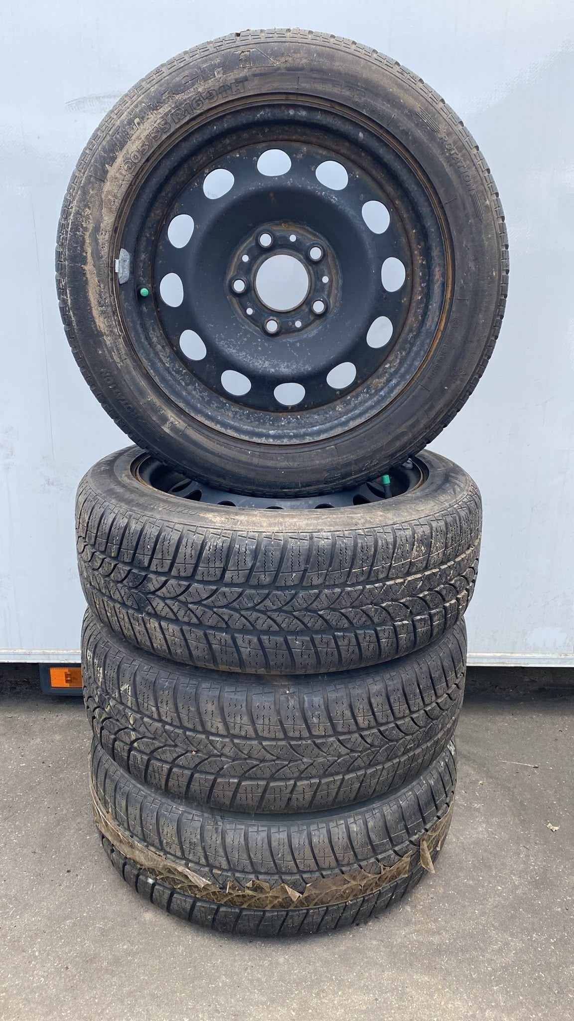 BMW 1-Serie E8X 3-Serie E46 Winter Banden Set 205-55-16 5x12, Auto-onderdelen, Gebruikt, -, -, Banden en Velgen