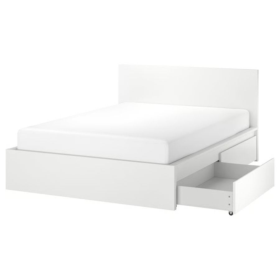 Ikea MALM Bed - 160x200cm WIT, Maison & Meubles, Comme neuf, Enlèvement, 200 cm, Deux personnes