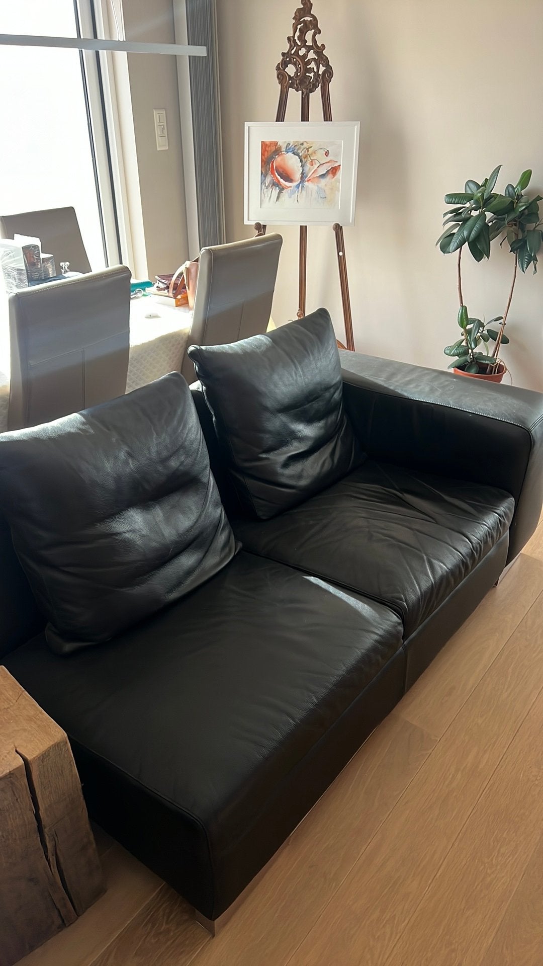 Lederen zetel zwart gratis, 100 à 125 cm, Quatre personnes ou plus, 150 à 200 cm, Enlèvement