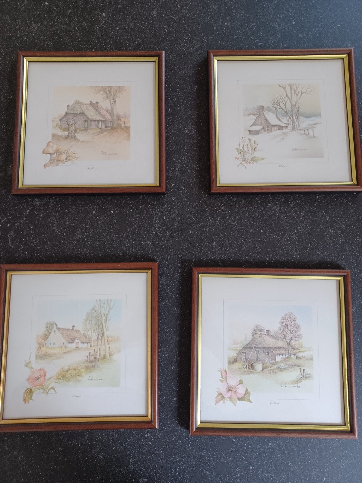 4 schilderijen, de 4 seizoenen, Antiquités & Art, Art | Eaux-fortes & Gravures, Enlèvement