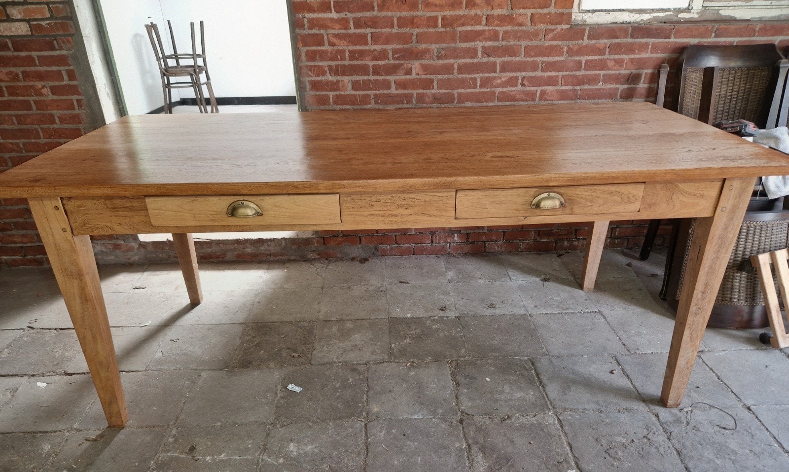 Massief eiken kloostertafel, Ophalen