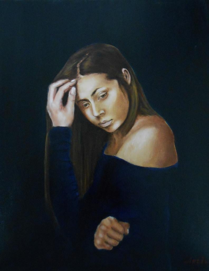 "Mijn lieve Lisa"  Schilderij, Antiek en Kunst, Kunst | Schilderijen | Modern, Verzenden