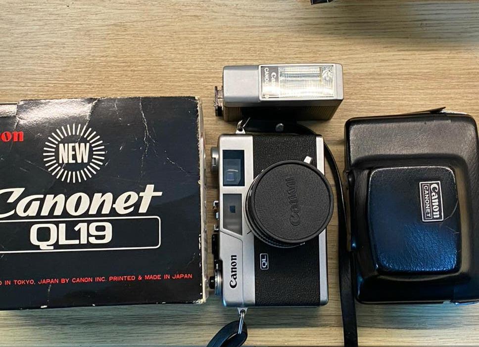 Canonet QL19, Canon 45mm f1.9, flitser, doos *nieuw, Audio, Tv en Foto, Fotocamera's Analoog, Zo goed als nieuw, Compact, Canon