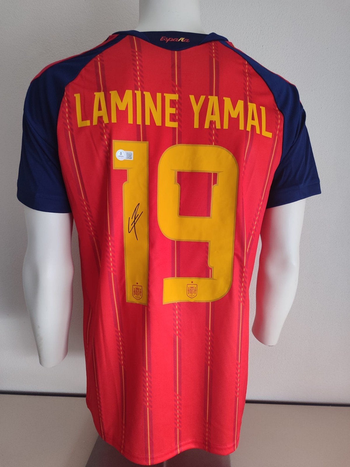 Maillot signé par Lamine Yamal avec Becket pour la Coupe du, Enlèvement ou Envoi, Maillot