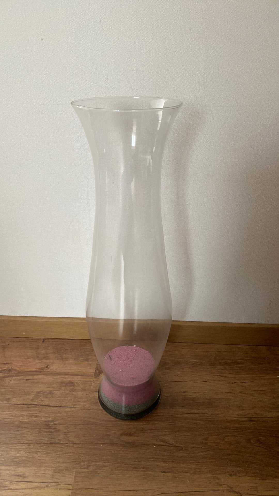 Lange vaas in glas, Huis en Inrichting, Woonaccessoires | Vazen, Ophalen, Gebruikt, Glas