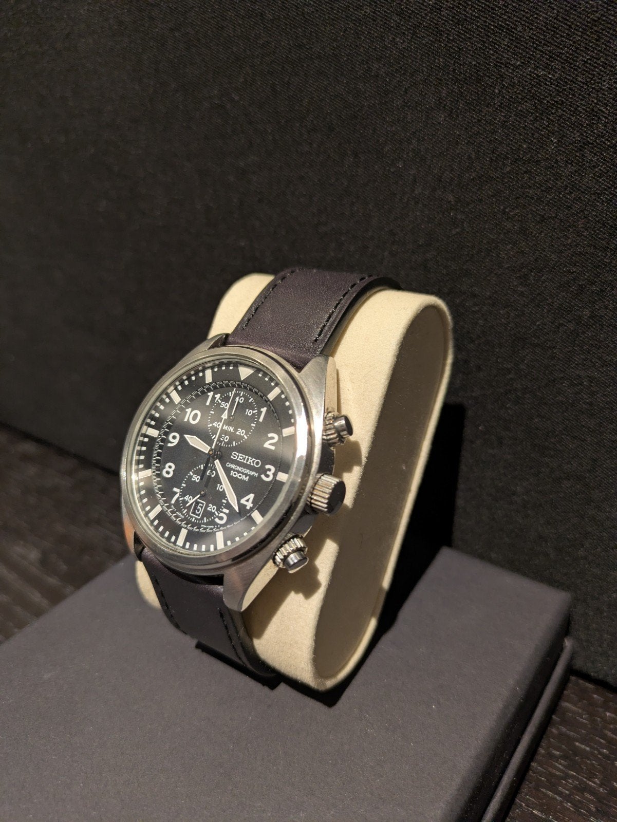Seiko SNN231PN, Seiko, Leer, Polshorloge, Ophalen of Verzenden