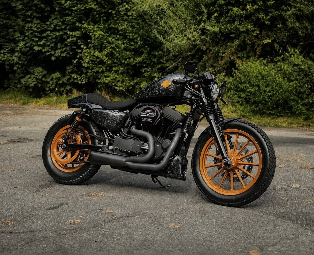 Nieuwe Harley Iron 883 Cafe Racer Full Carbon Custom, Motoren, 2 cilinders, Nieuw, 883 cc, Particulier