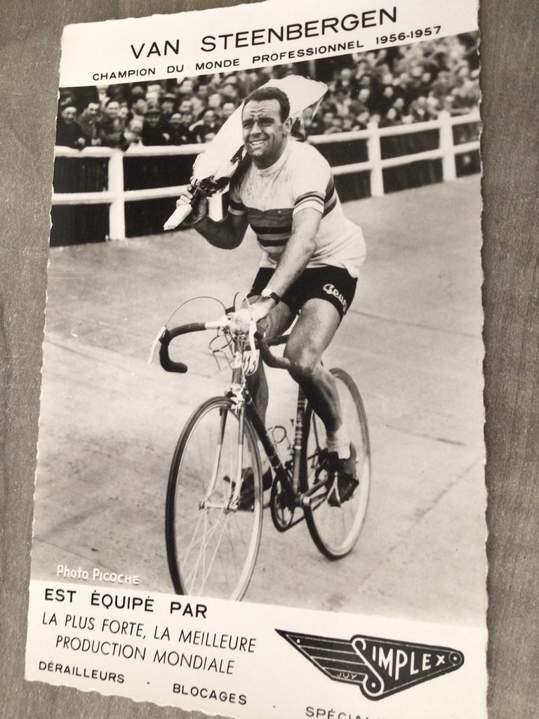 Wielerkaart 1957 wk rik van steenbergen, Verzenden, Zo goed als nieuw