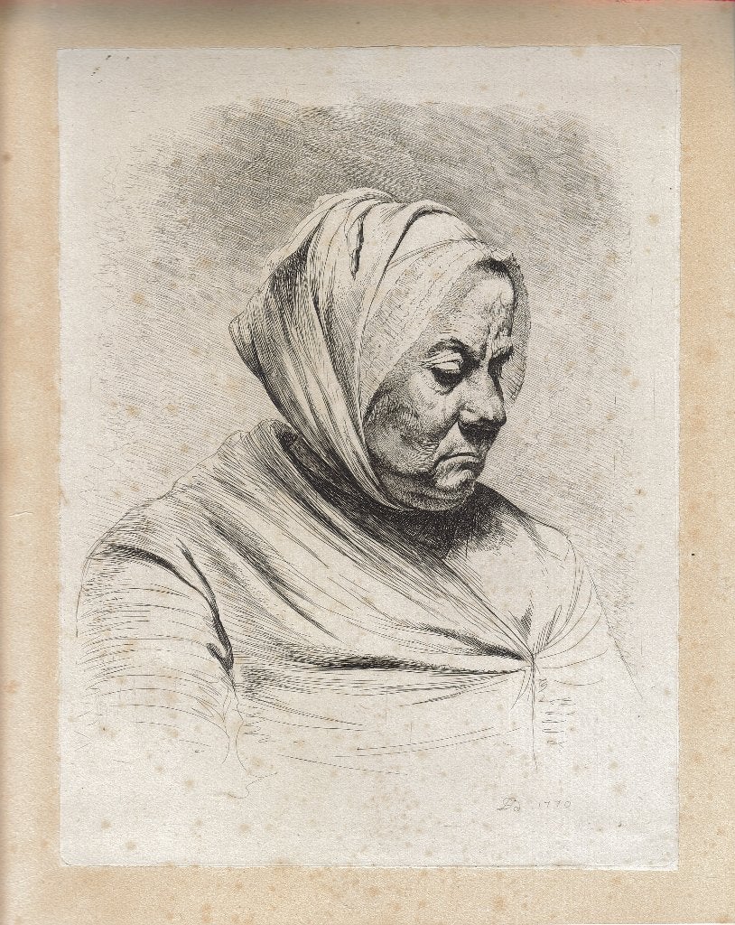 Jean-Jacques de Boissieu ets "Portret Oudere Vrouw", 1770, Antiquités & Art, Art | Eaux-fortes & Gravures, Eau-forte, Enlèvement