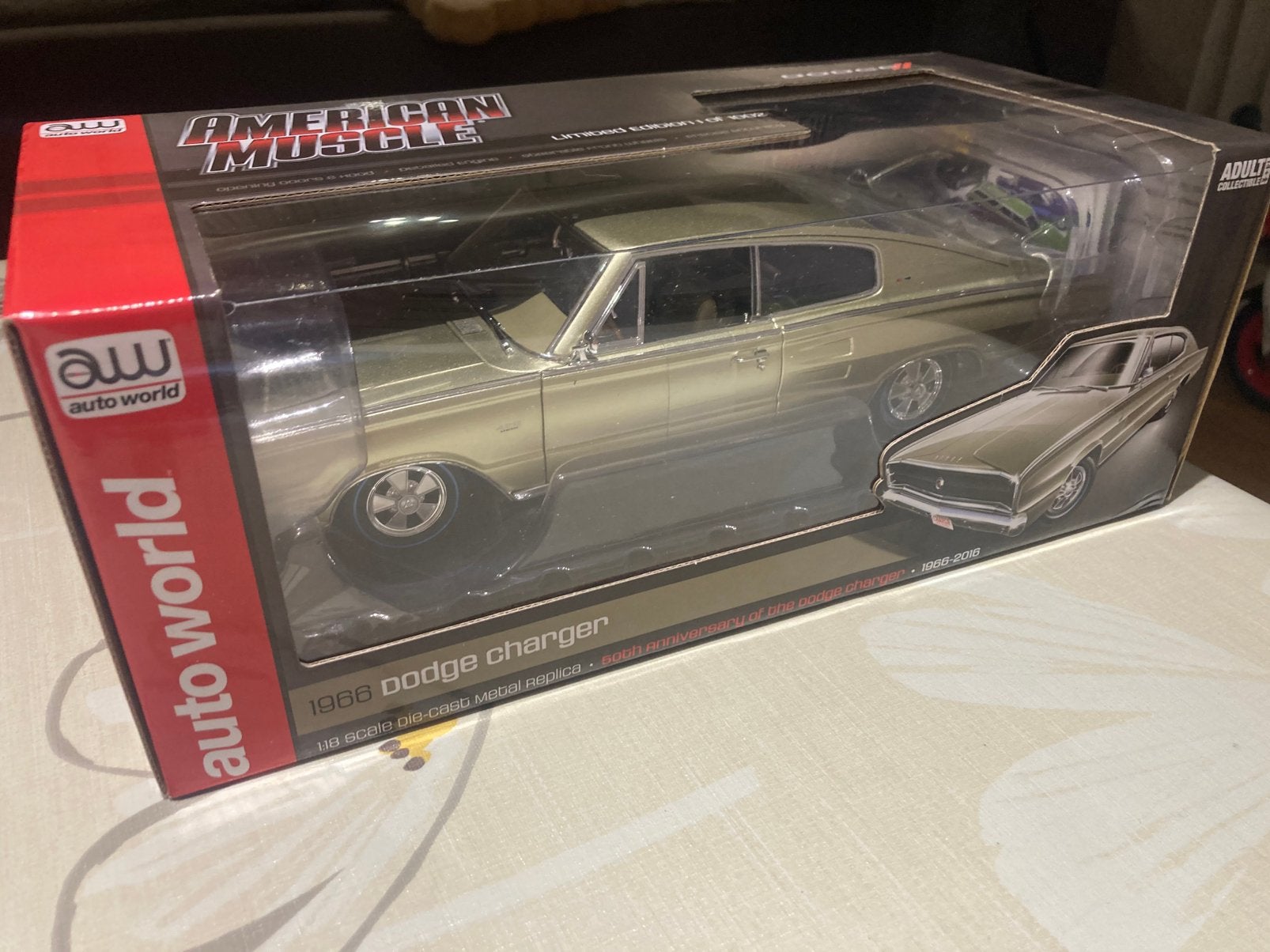 ‘66 Dodge Charger 1:18 Autoworld, Ophalen of Verzenden, Zo goed als nieuw