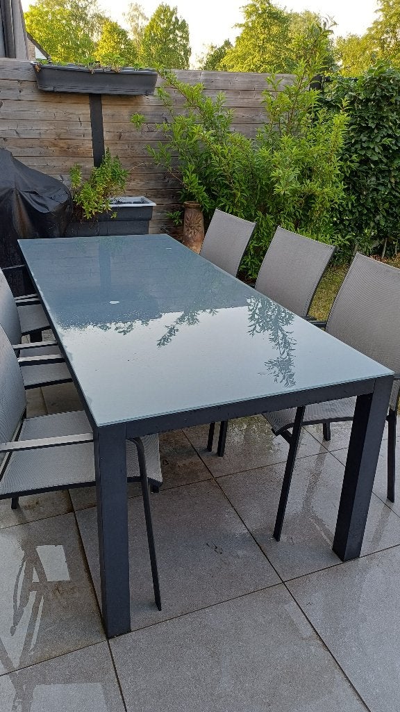 Tuintafel & Tuinstoelen, Ophalen, 6 zitplaatsen, Tuinset, Nieuw
