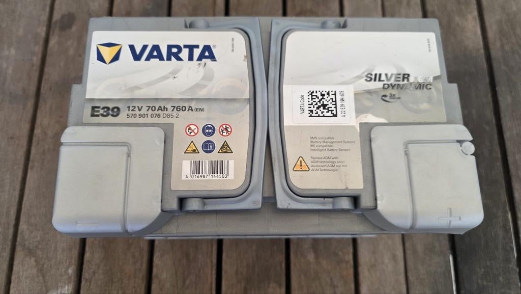 VARTA AGM Batterij met start stop 70 Ah, Auto-onderdelen, Ophalen, Gebruikt