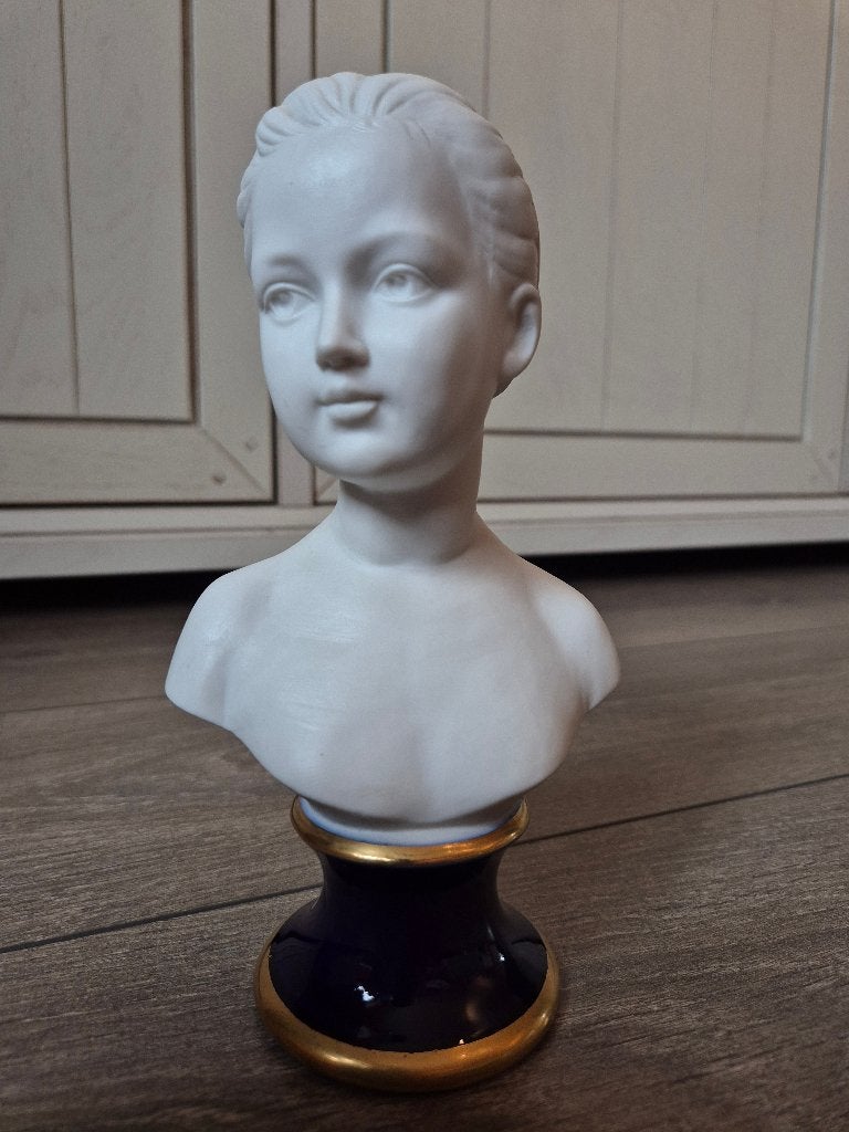 Buste vintage porcelaine biscuitée Pucci Louise Brongniart, Antiquités & Art, Enlèvement ou Envoi