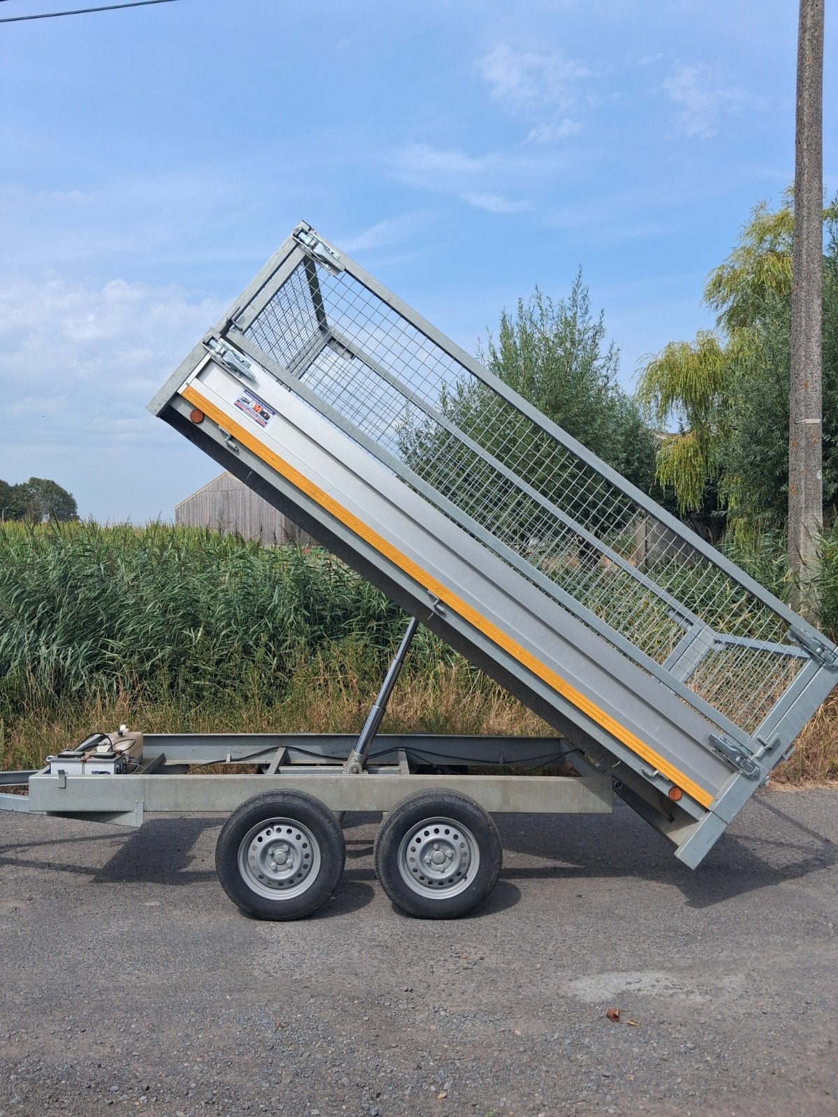 Electrische kipper 750kg 3m x 1m50 +loofnetten. Nette staat, Ophalen, Zo goed als nieuw