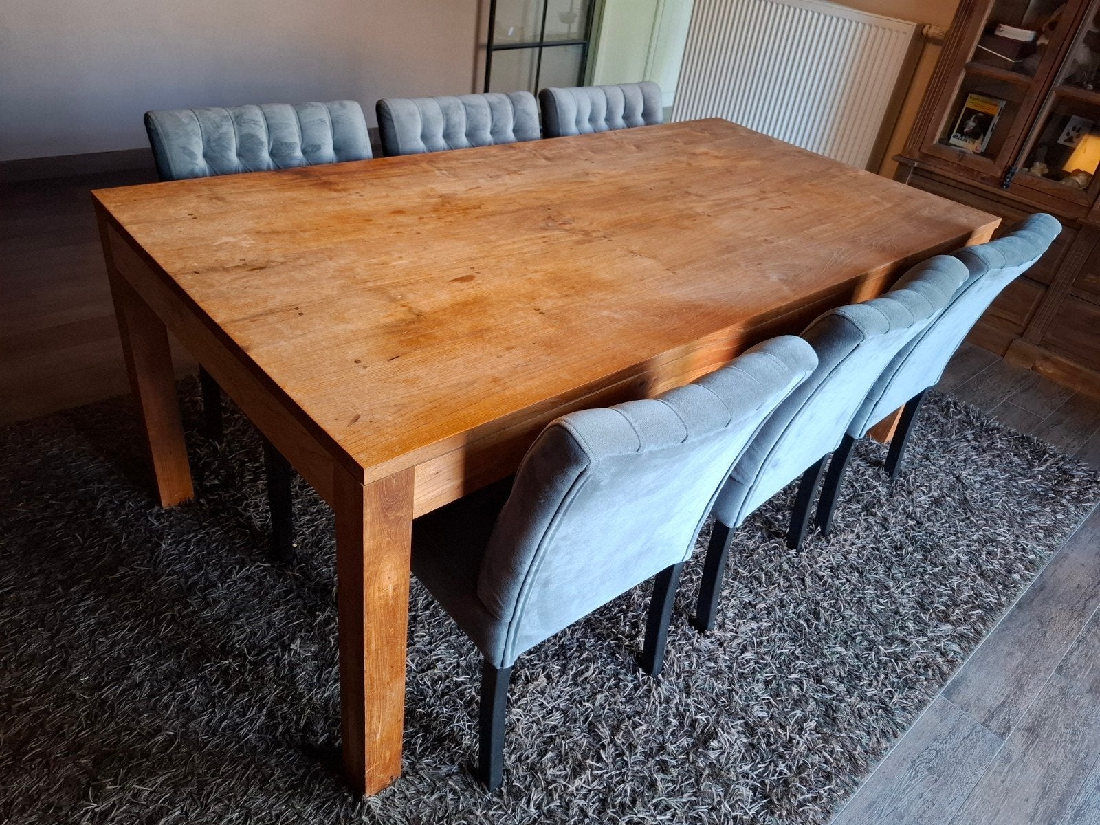 Teak tafel met stoelen, Huis en Inrichting, Ophalen