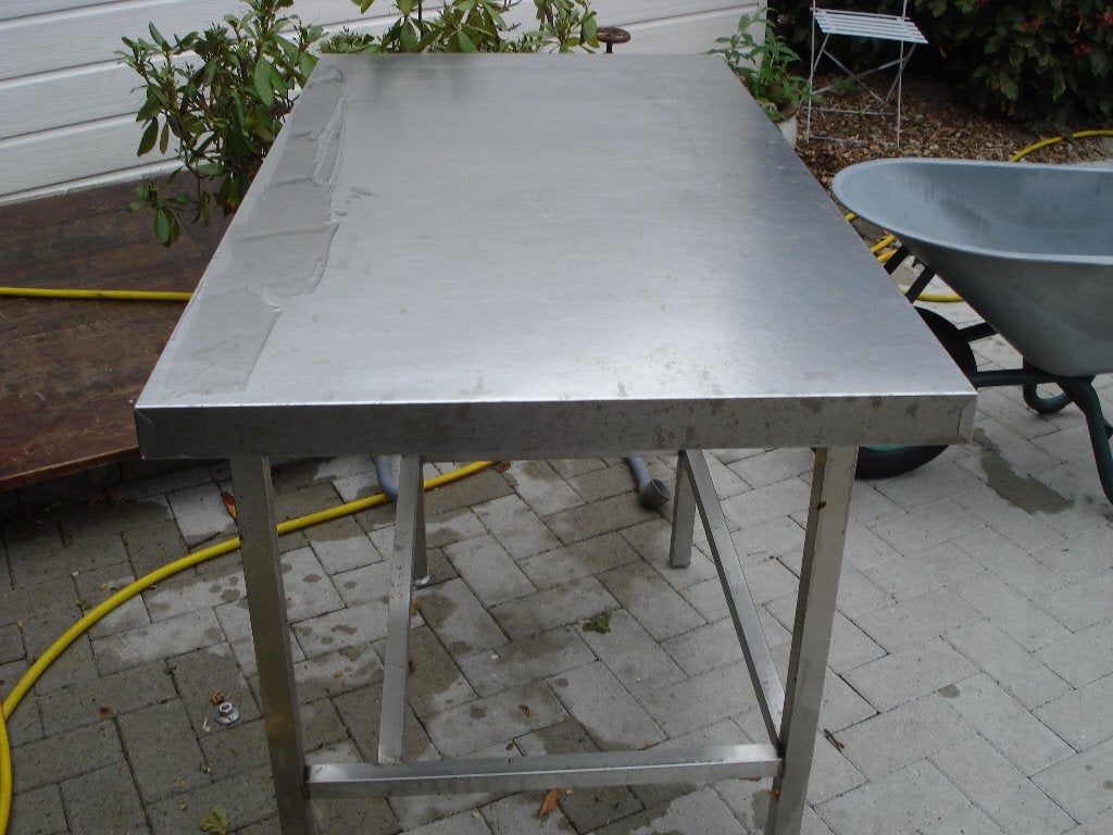 spoeltafel   en werktafel, Zakelijke goederen, Ophalen of Verzenden, Gebruikt, Inox Meubilair