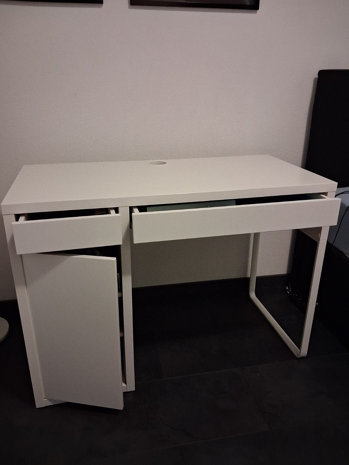 Bureau blanc moderne avec rangement + chaise de bureau régla, Maison & Meubles, Bureaux, 105 cm, Bureau d'ordinateur, Réglable en hauteur