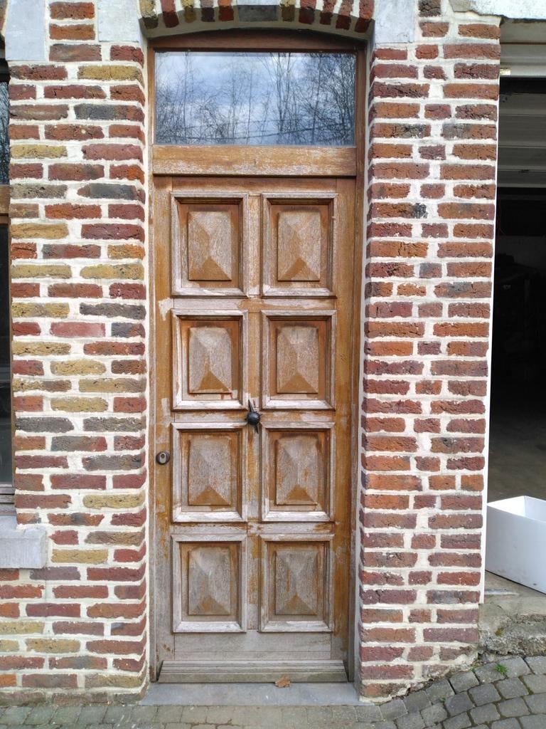 Te koop, merbeau voordeur 0,98 m x 2,74 m, 80 tot 120 cm, Overige typen, Zo goed als nieuw, Dubbelglas