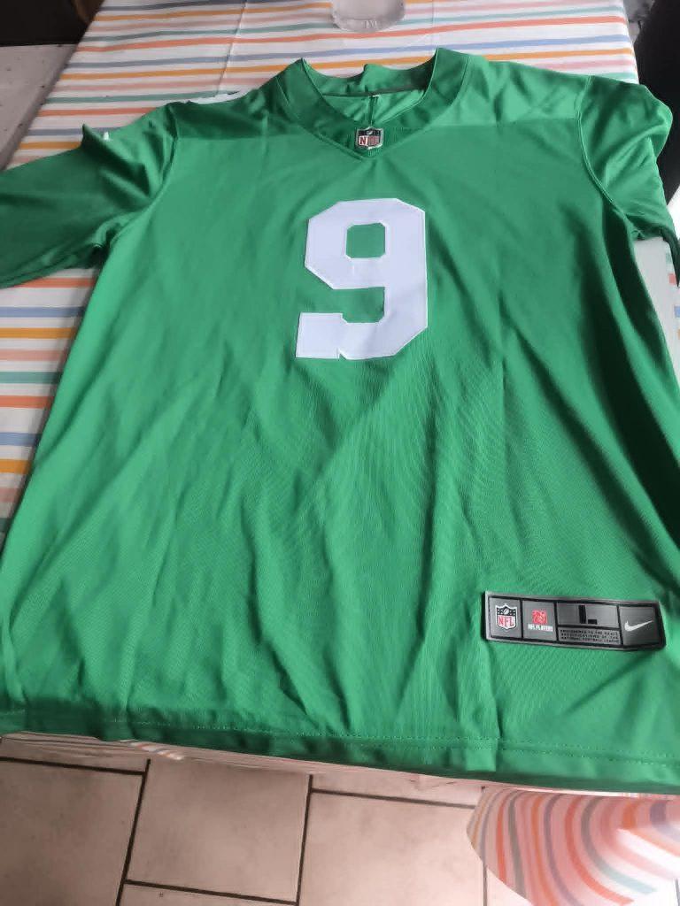 Maillot football américain vert numéro 9, Taille L, Enlèvement ou Envoi, Neuf, Maillot
