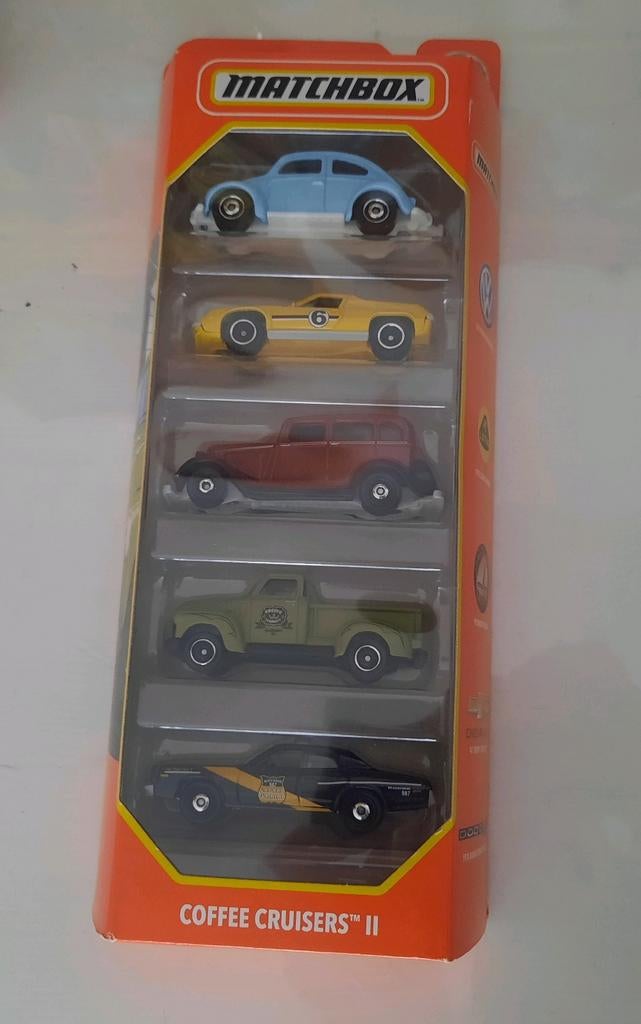 Matchbox 5-pack met blauwe kever, Ophalen of Verzenden, Gebruikt, Auto