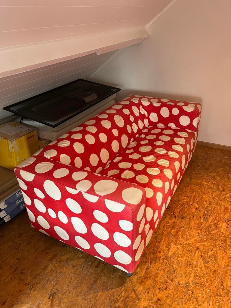 Tweezit zetel sofa bank met extra hoes, Ophalen, Zo goed als nieuw