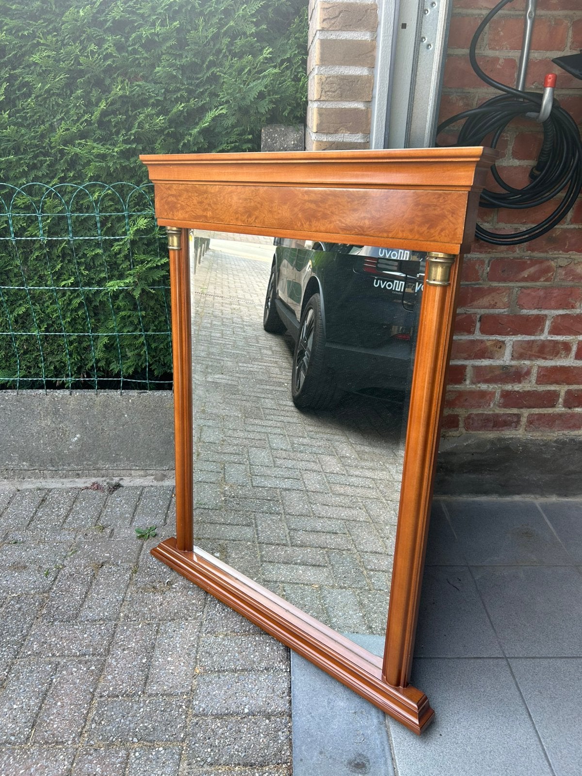 Miroir ancien sur cadre en bois, Antiquités & Art, Enlèvement