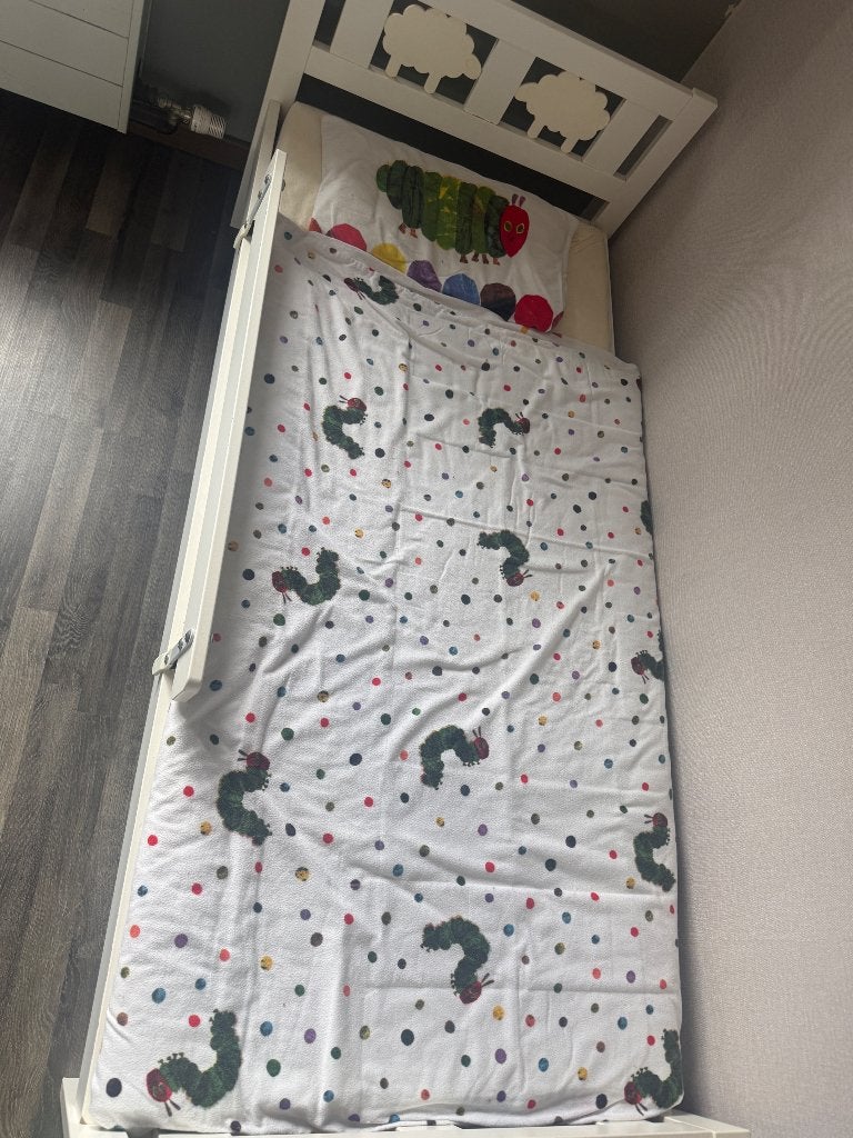 Peuter bed met matras & bed bekleding, 85 tot 100 cm, Gebruikt, 140 tot 160 cm, Ophalen