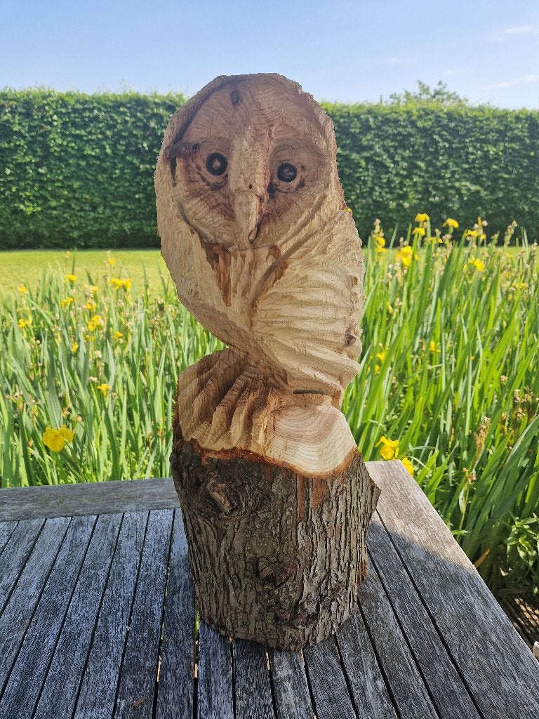 kettingzaagkunst " een houten Uil ", Ophalen of Verzenden