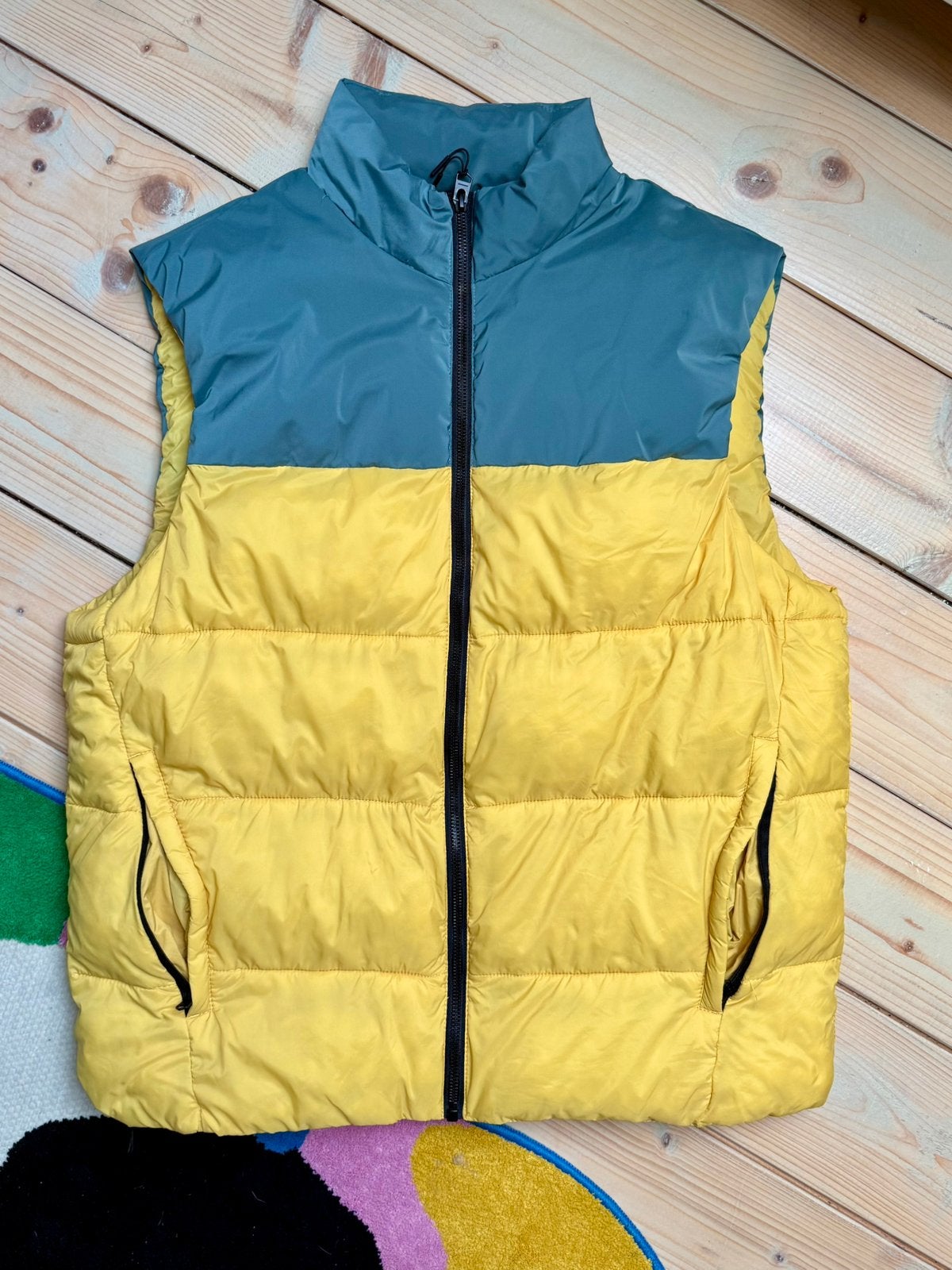 ZARA — Gilet rembourré jaune/bleu, taille M, Enlèvement ou Envoi, Comme neuf, Taille 48/50 (M), Bleu