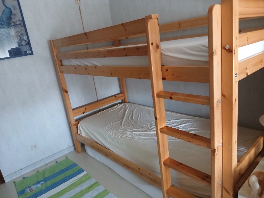 stapelbed, Ophalen, 90 cm, Beige, Rustiek