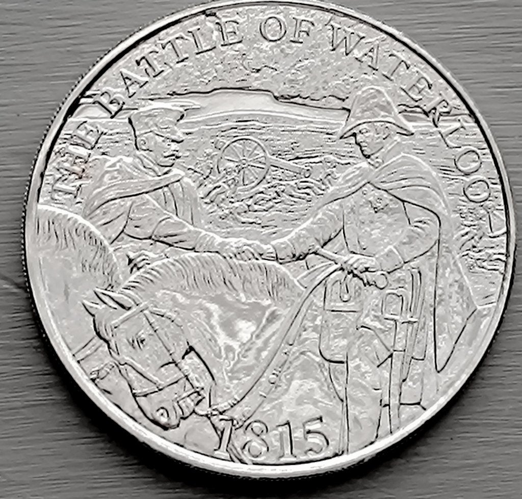 munt Verenigd Koninkrijk 5 pond 2015 UNC:slag bij Waterloo, Postzegels en Munten, Ophalen of Verzenden