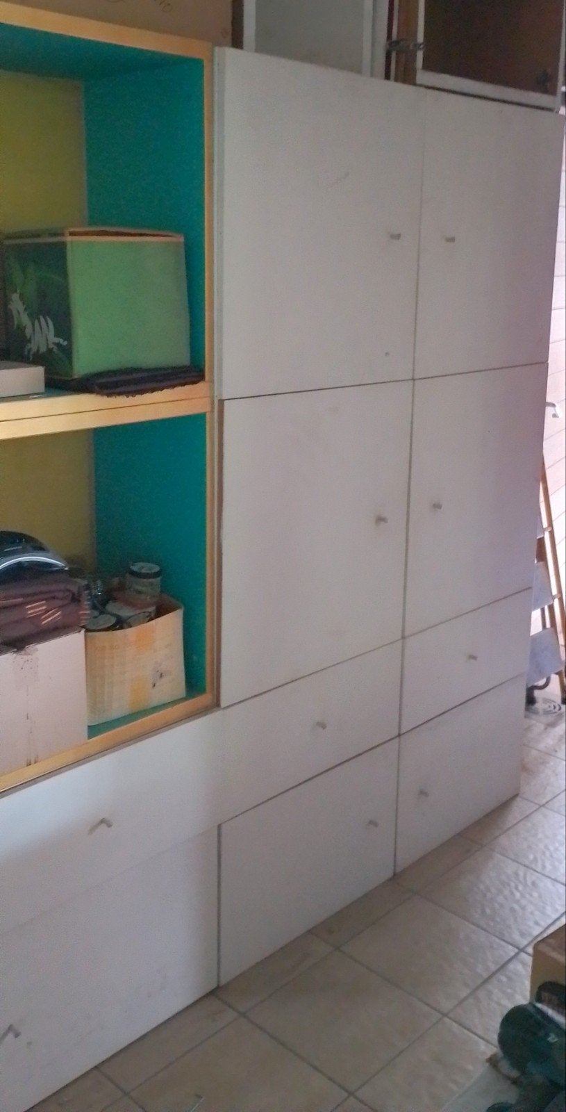 Modulaire wandkast Ikea met 2 foto-deuren, Ophalen, Glas