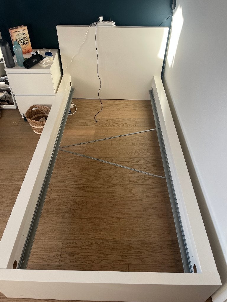 Mooi wit eenpersoonsbed (90x200) incl. lattenbodem, Huis en Inrichting, Ophalen, Gebruikt, 90 cm, Eenpersoons