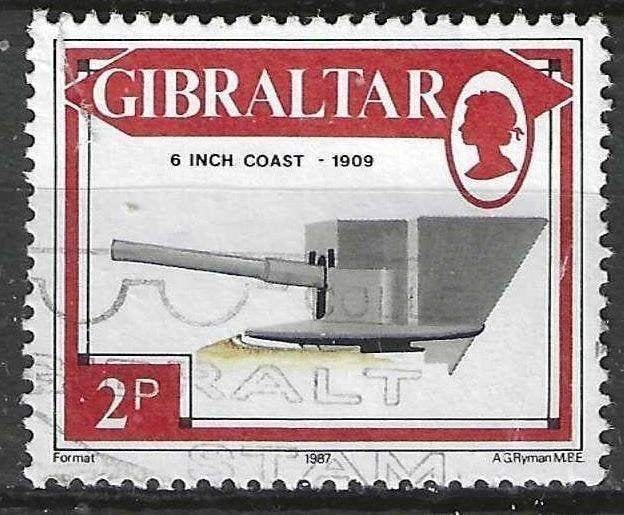 Gibraltar 1987 - Yvert 537 - Kanonnen - 2 p. (ST), Verzenden, Gestempeld